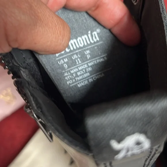 DEMONIA BOLT-200 | BLACK VEGAN LEATHER COMBAT BOOTS - Picture 7 of 12